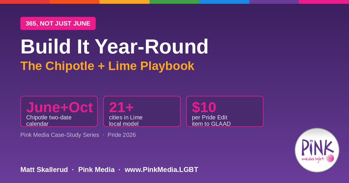 365, Not Just June: The Year-Round LGBTQ+ Playbook (Chipotle & Lime Case Studies) | Pink Media