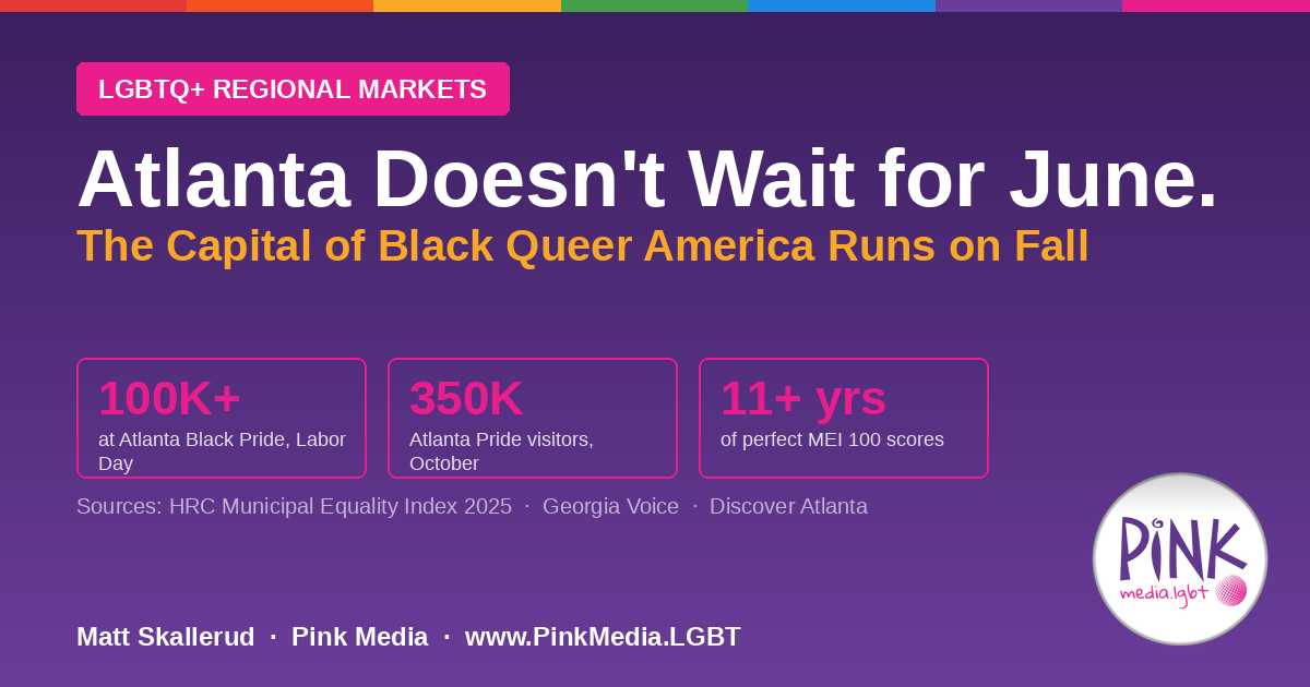 The Capital of Black Queer America Doesn&rsquo;t Wait for June. — Marketing to LGBTQ+ Atlanta | Pink Media