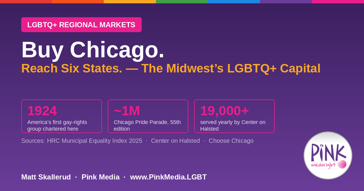 Buy Chicago. Reach Six States. — Why the Midwest’s LGBTQ+ Capital Is the Most Under-Bought Market in America | Pink Media