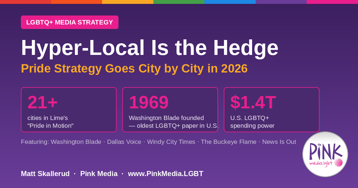 Hyper-Local Is the Hedge: Why Pride Strategy Is Going City by City in 2026 | Pink Media