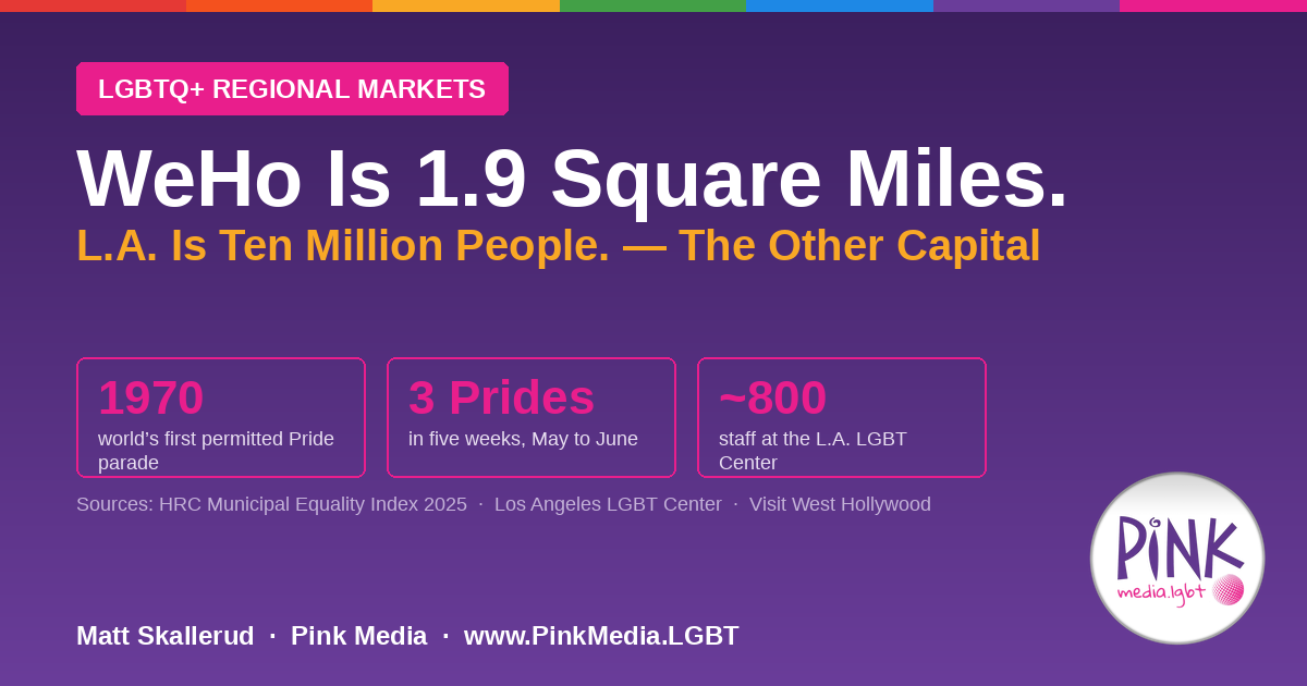 WeHo Is 1.9 Square Miles. L.A. Is Ten Million People. — The Other Capital of Queer America | Pink Media