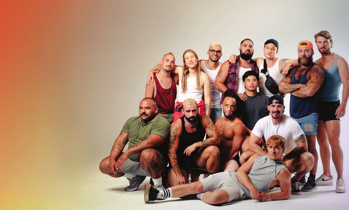 A diverse group of SCRUFF community members posing together